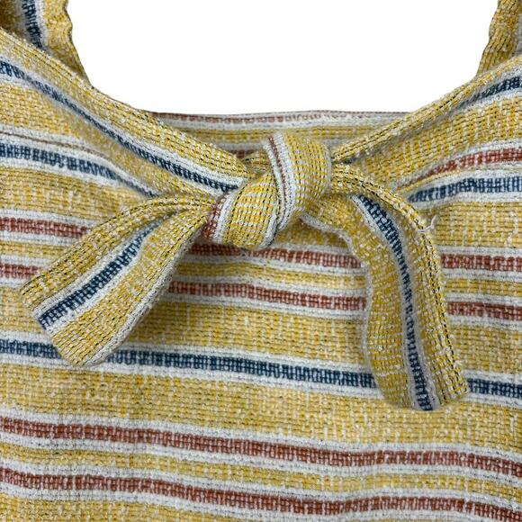 Madewell Texture & Thread Striped Tie Front Tank Size Large - Picture 3 of 14